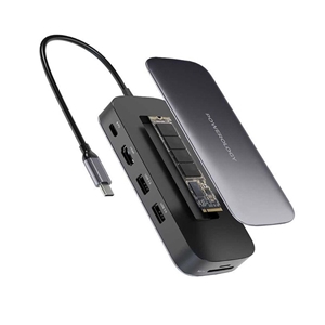هاب و هارد اکسترنال SSD 256G پاورولوژی Powerology Usb-C Hub & SSD Drive PWSDHB256