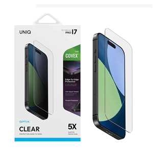 گلس آیفون 17 پرو برند یونیک مدل UNIQ Optix Covex Clear مناسب برای Apple iPhone 17