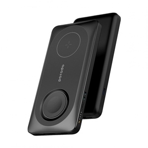 پاوربانک وایرلس 10000 مگ سیف پرودو Porodo Magsafe PD-PBFCH021-BK توان 20 وات با قابلیت شارژ اپل واچ