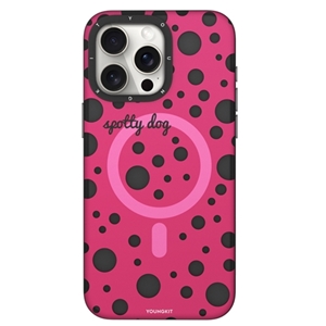 قاب YOUNGKIT یانگکیت سرخابی Polka Dots Magsafe Series مناسب برای Apple iPhone 15 Pro
