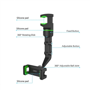 هولدر موبایل آینه وسط خودرو XO C107 با قابلیت چرخش 360 درجه