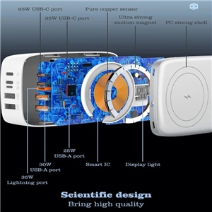 هاب شارژر 5 پورت وایرلس الدینیو 140 وات LDNIO Q4010 GaN
