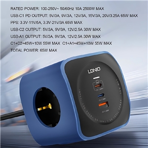 چند راهی برق 6 کاره الدینیو Ldnio Power Socket Cube SE3338