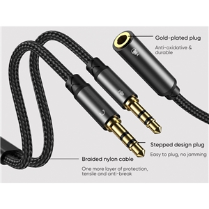مبدل 2 به 1 AUX جوی روم Joyroom Headphone cable SY-A05