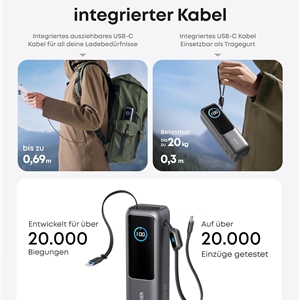 پاوربانک انکر 25000 میلی‌آمپر مدل A1695 با توان 165 وات