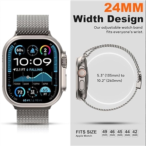 بند جیتک مدل Milanese SS برای اپل واچ 45/46/49mm