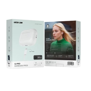 هندزفری بلوتوث گرین لاین Green Lion G-PRO Earbuds Pro2 GNAPODP2GPWH