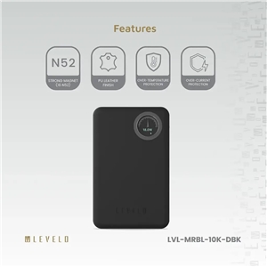 پاوربانک وایرلس 10000 لولو Levelo Marbella MagSafe Leather Power Bank LVLMRBL10KORG