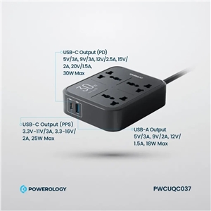 چند راهی برق 3250 وات پاورولوژی Powerology Power Strip PWCUQC037