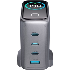 آداپتور شارژ 140 وات پاورولوژِی Powerology Voltflow GaN Wall Charger PWGAN140WBK