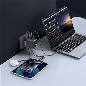 آداپتور شارژ 140 وات پاورولوژِی Powerology Voltflow GaN Wall Charger PWGAN140WBK